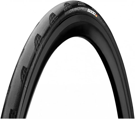 Zwarte racefietsband met "GRAND PRIX 5000" opdruk en een subtiel rasterpatroon.