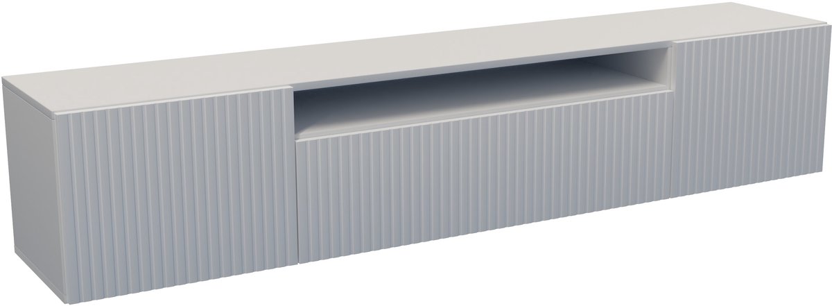 TV-kast Marlo, woonwand, lowboard, tv-standaard, woonwand, woonkamer, tv-meubel, woonkamermeubels, televisie, highboard, TV-kast, tv-lowboard, 200 cm, drie deuren, wit