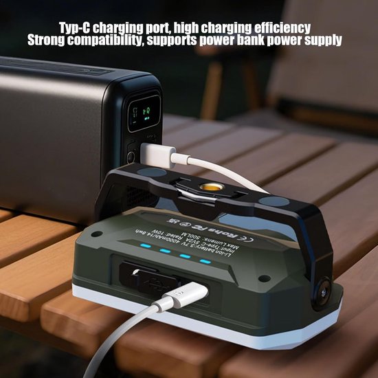 Buitenlamp - LED - Magnetisch - Oplaadbaar - Draagbaar - Noodverlichting - Werklamp -3-Lichtstanden - Outdoor - Camping -Garage — afbeelding 4