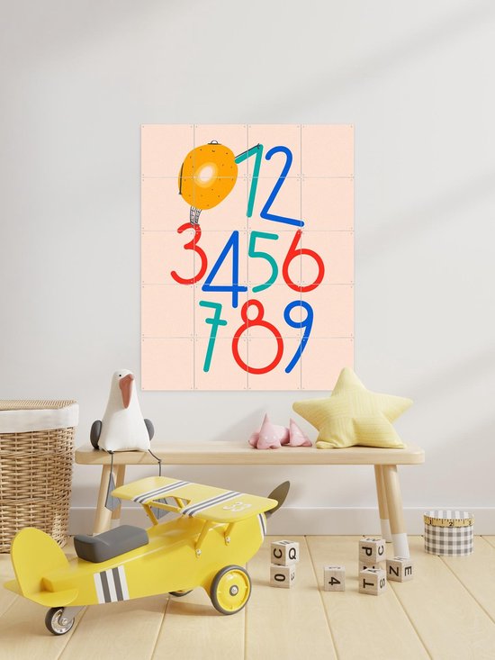 IXXI Tellen, Gozde - 100 x 140 cm - Gratis ophangtool - Grote wanddecoratie en posters Kinderkamer, Studeerkamer, Educatief