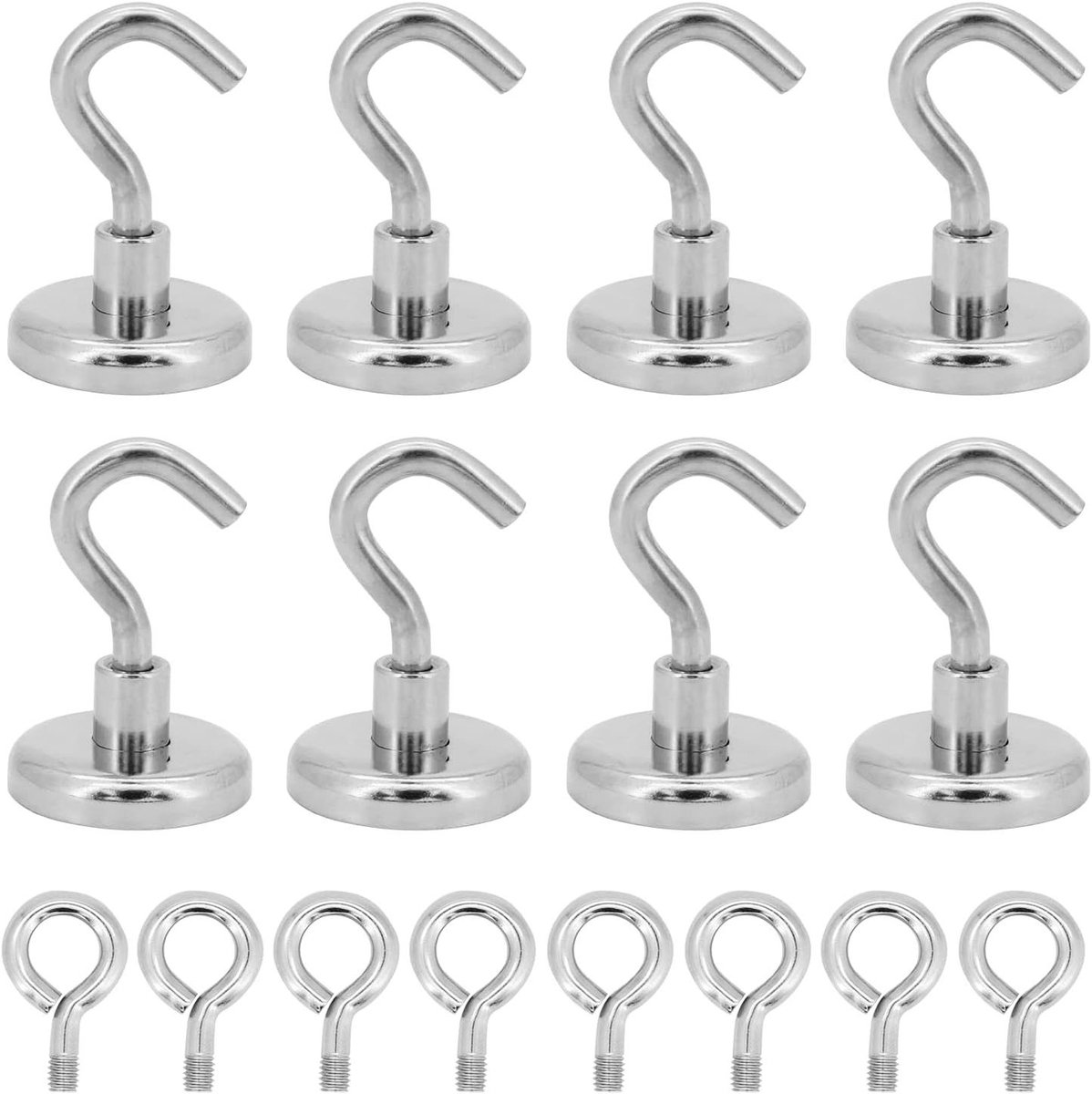 Magneet Haken Heavy Duty - Neodymium Magneet - Magnetische Haken - Geschikt voor Koelkast Sleutels BBQ Grill - Gordijnroede Handdoek Plafond Keuken - Sterke Magneten - 35 kg - Zwart