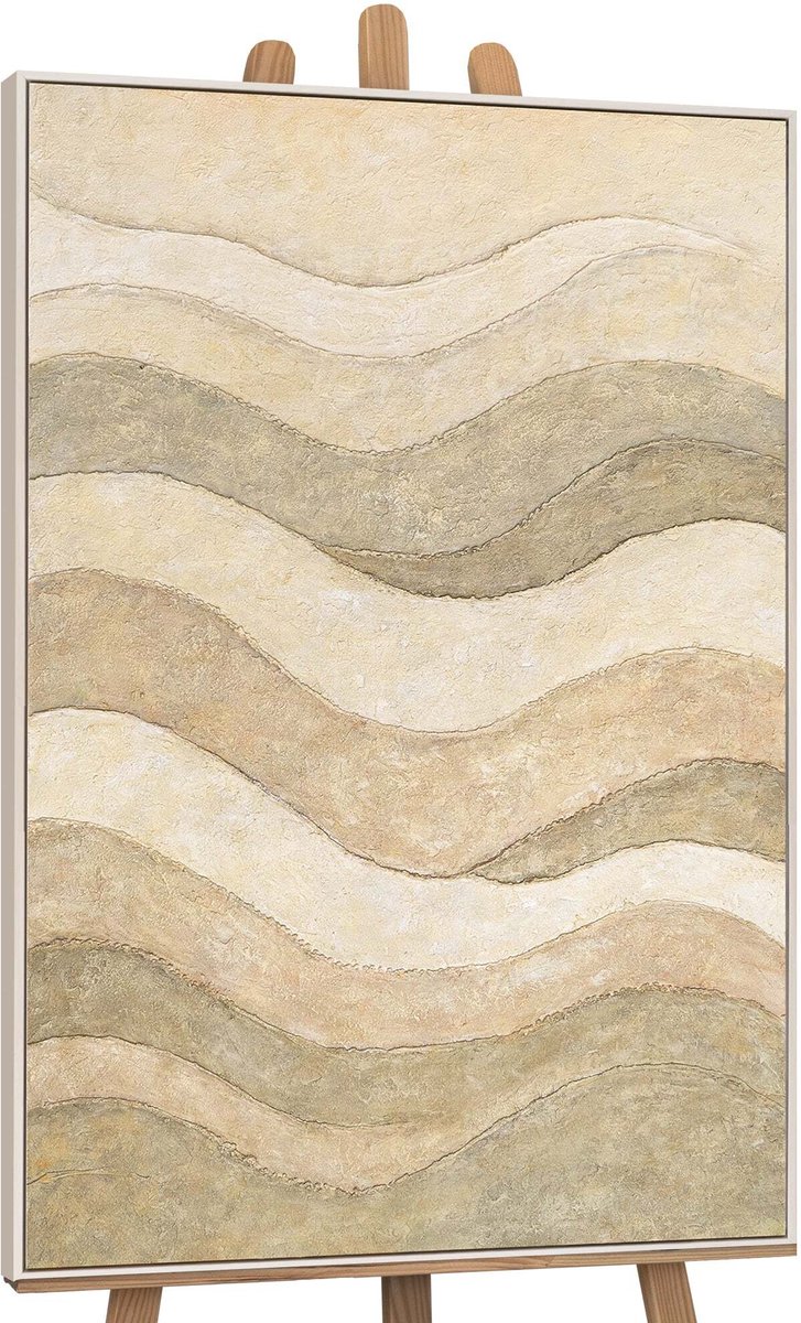 Canvas schilderij handgeschilderd shadows and sand abstract – YS-Art Gallery – Luxe wanddecoratie voor woonkamer – Modern schilderij voor slaapkamer en hal