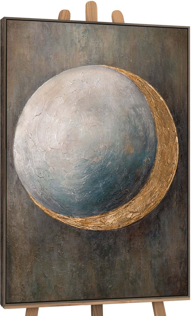 YS Canvas schilderij handgeschilderd warmth of the universe abstract – YS-Art Gallery – Luxe wanddecoratie voor woonkamer – Modern schilderij voor slaapkamer en hal Grey
