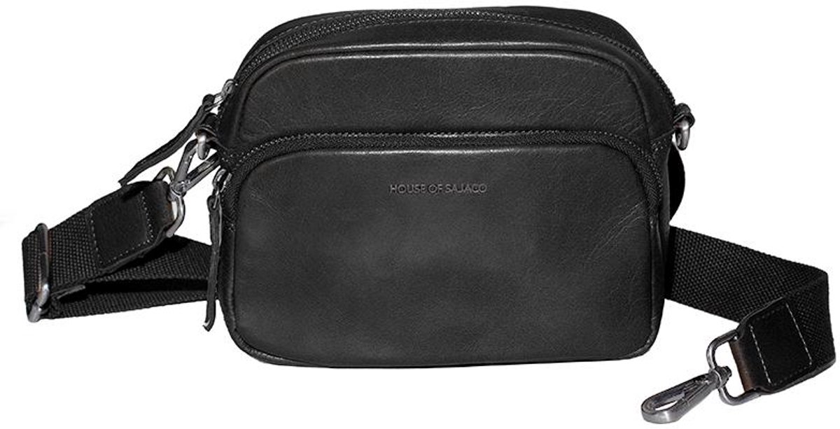 House of Sajaco Oslo Crossbodytas Kleine Dames - Leer - Zwart