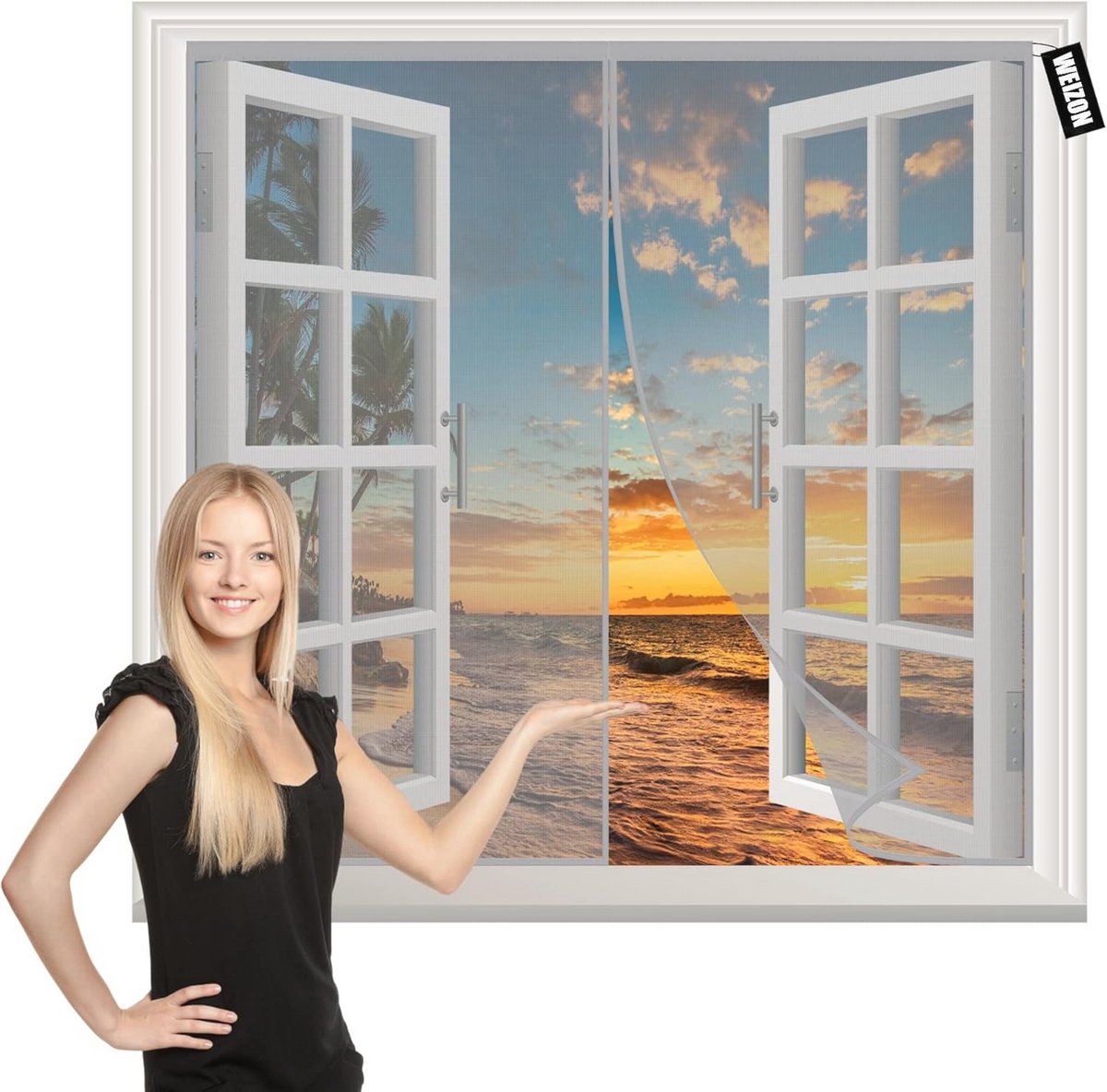 Magnetisch Vliegenraam 60x95cm Automatisch Sluitend voor Deur en Raam in Keuken of Airco Kamer
