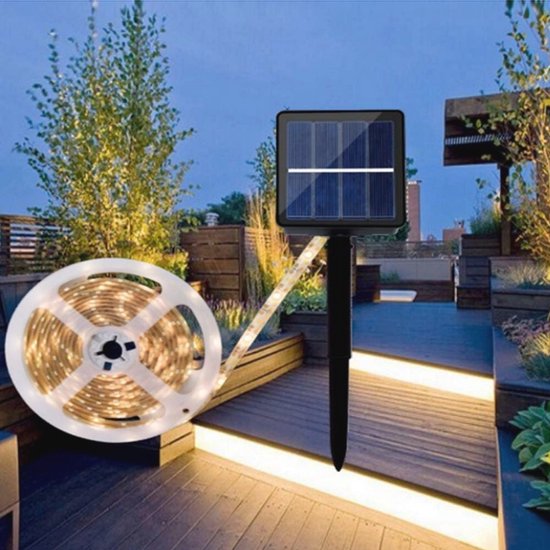 5m Solar LED Strip Lights Warm White voor Buiten | Flexibele en ...