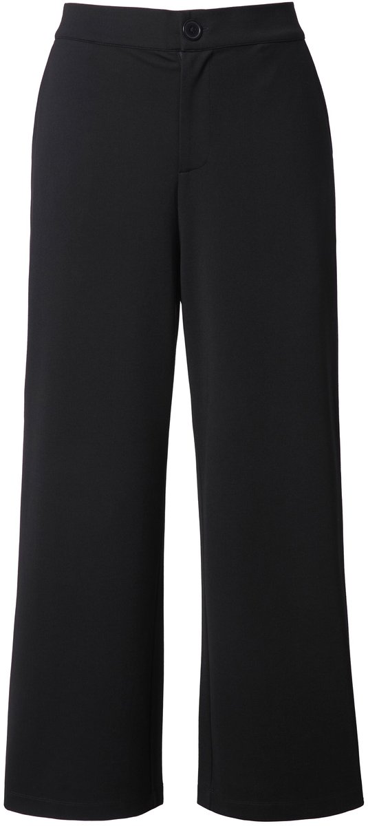 Studio Untold - Dames - Pantalon wijde pijpen hoge taille fijne jersey - Zwart - Maat 42
