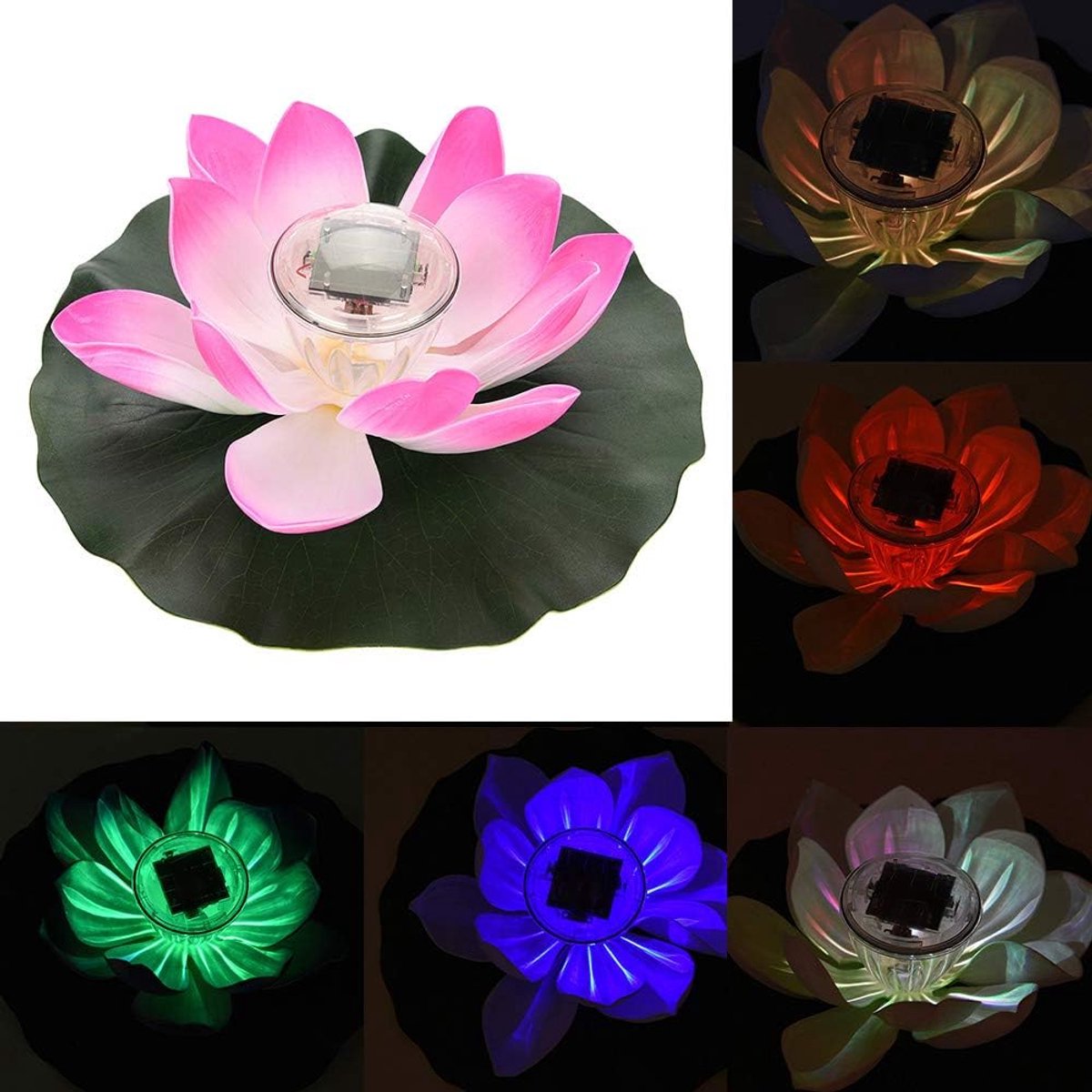 Zonnebloem Solar Light - Waterdichte Meerkleurige LED Kleurveranderende Lotus Foam Flower Lamp - Buiten Drijvende Tuin Vijver Licht
