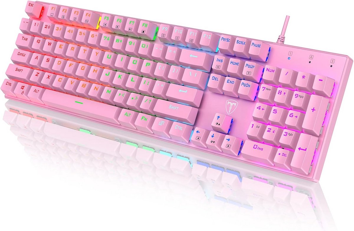 Mechanisch Gamingtoetsenbord met RGB Verlichting - 104 Toetsen, Backlit, Ultrahandig