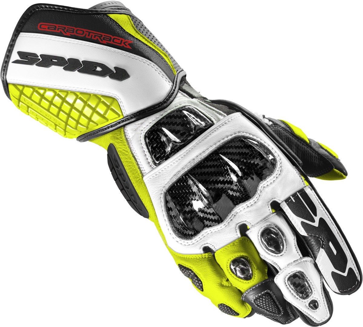 Spidi Carbo Track Evo Zwart Wit Fluo Geel - Handschoen