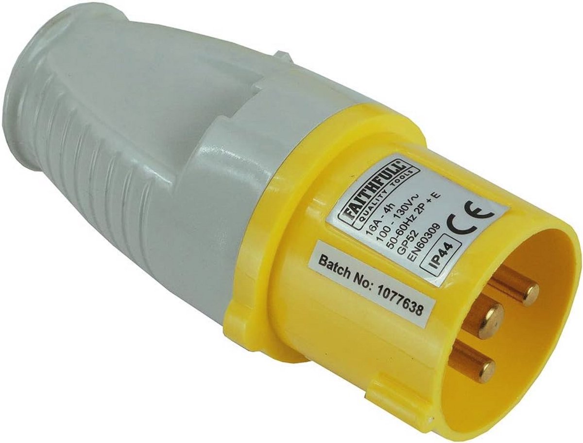 Verlengsnoer 16A 110V - Gele stekker voor 14mm kabels