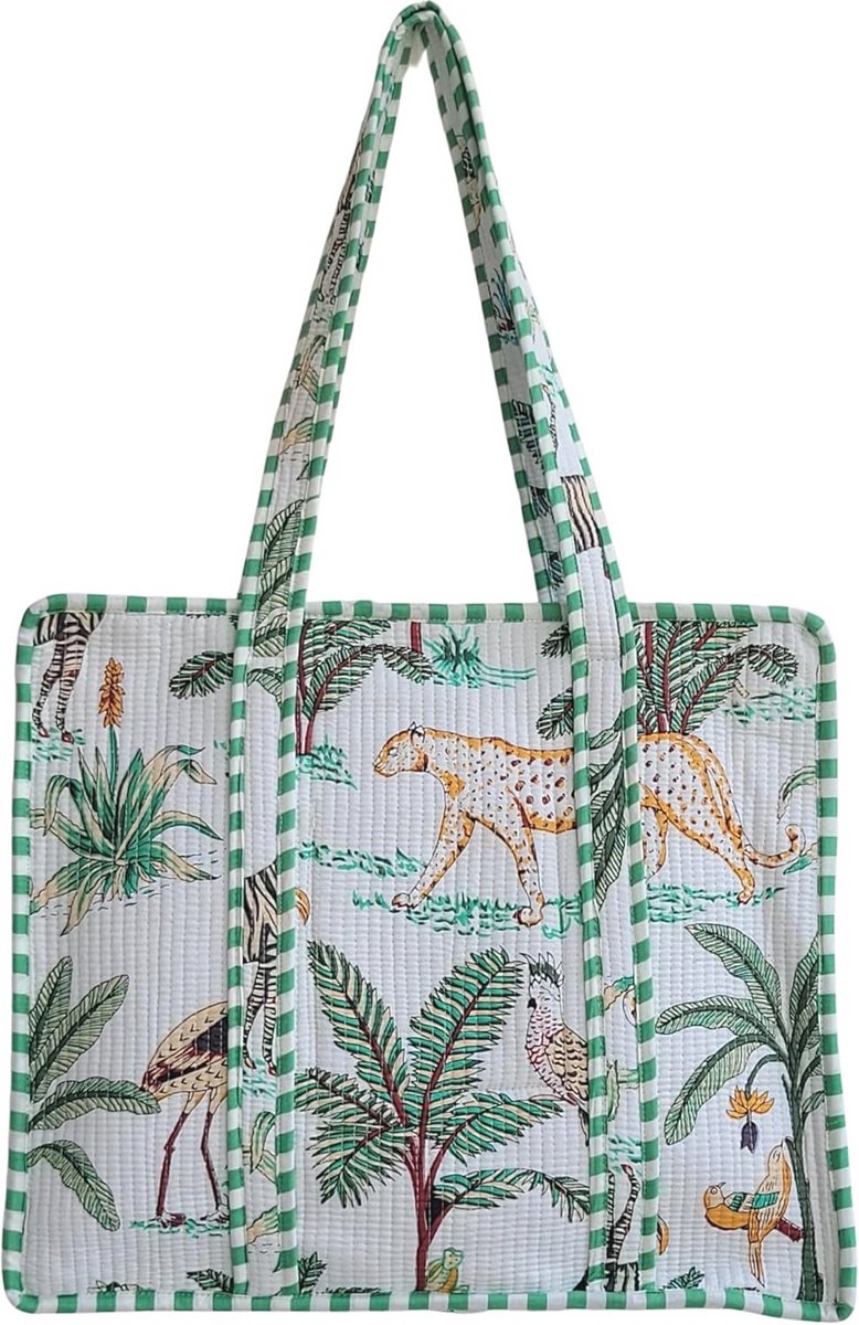 Jungle Print Schoudertas - Omkeerbare Tote Bag voor Vrouwen