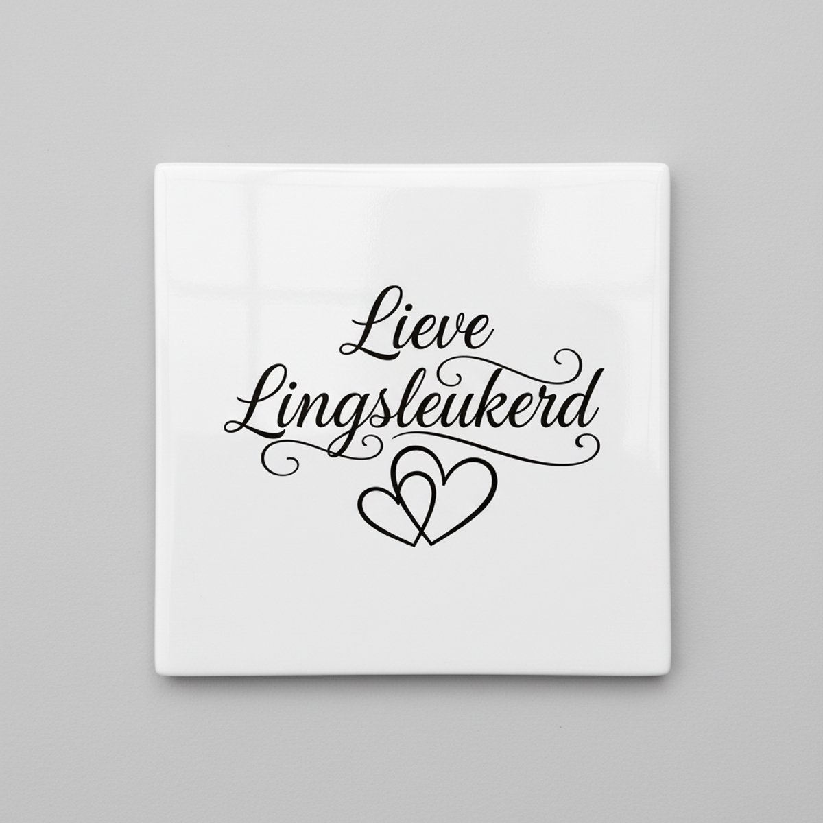 Nevolis Decoratieve Keramische Tegel 15x15 cm – “Lieve Lingsleukerd” Tekst Design – Witte Wandtegel Cadeau met Zwarte Opdruk Multi Color