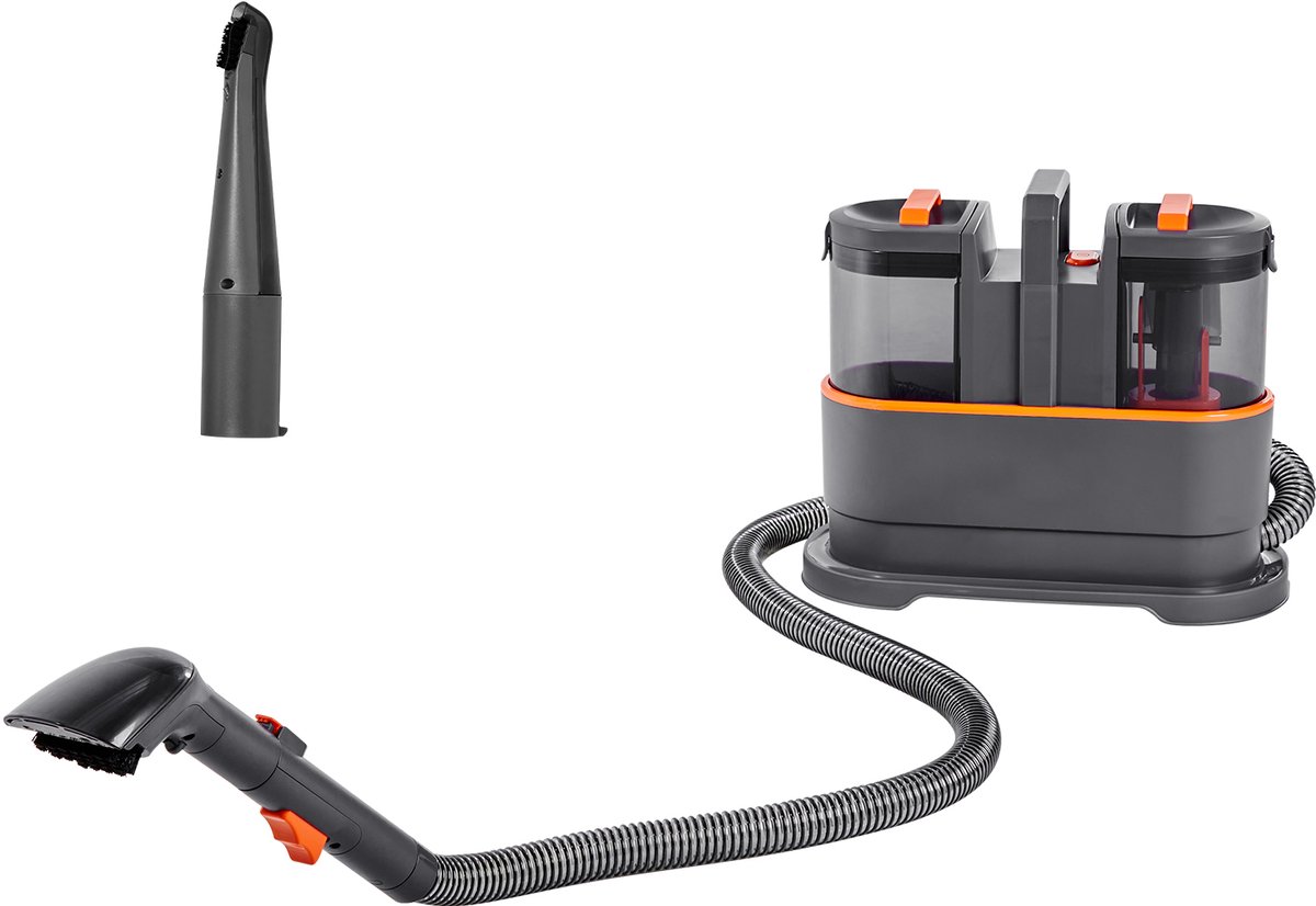 Draagbare Vloerkleedreinigingsmachine, 1.5 L Schoon Water Reservoir & 0.8 L Vuilwater Reservoir, Compacte Polsterreiniger, 11.5Kpa Handheld Extractor voor Meubilair, Vlekkenreiniger voor Vloerkleden, Banken en Auto's