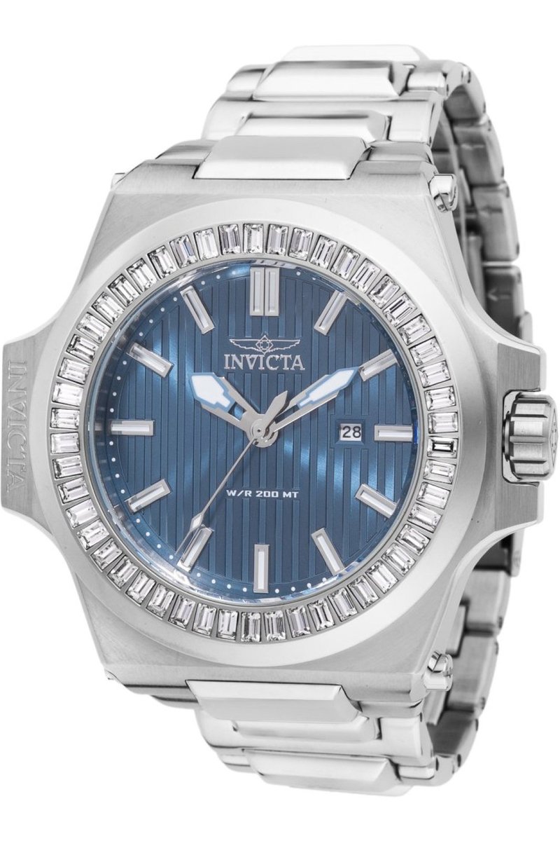Invicta Akula 49070 Heren Horloge - Waterdicht - Analoog - Quartz Uurwerk - Roestvrij Staal met blauwe Wijzerplaat - 58mm