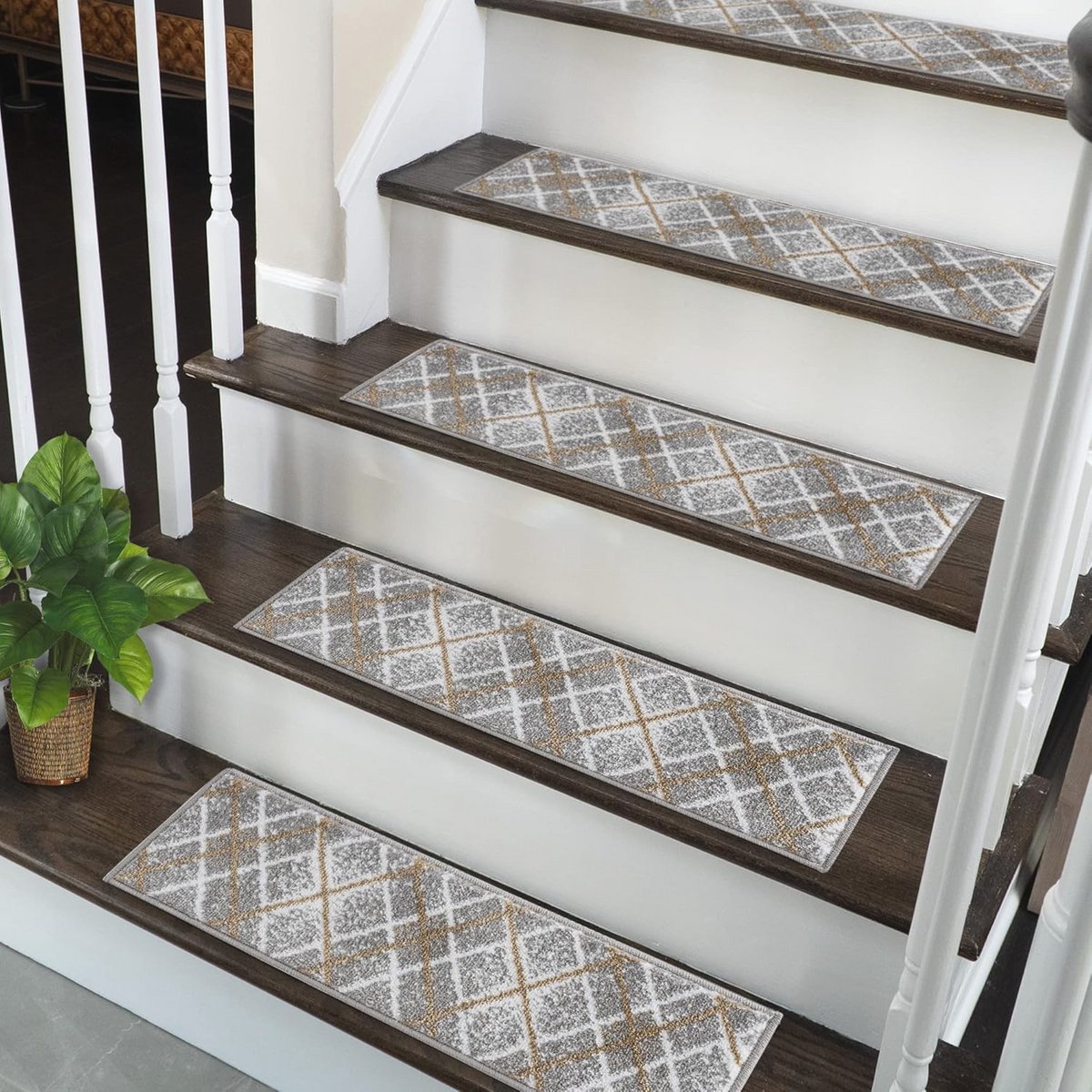Traptreden 9 inch bij 28 inch - Set van 4 - Antislip Decoratieve Tapijten voor Trappen