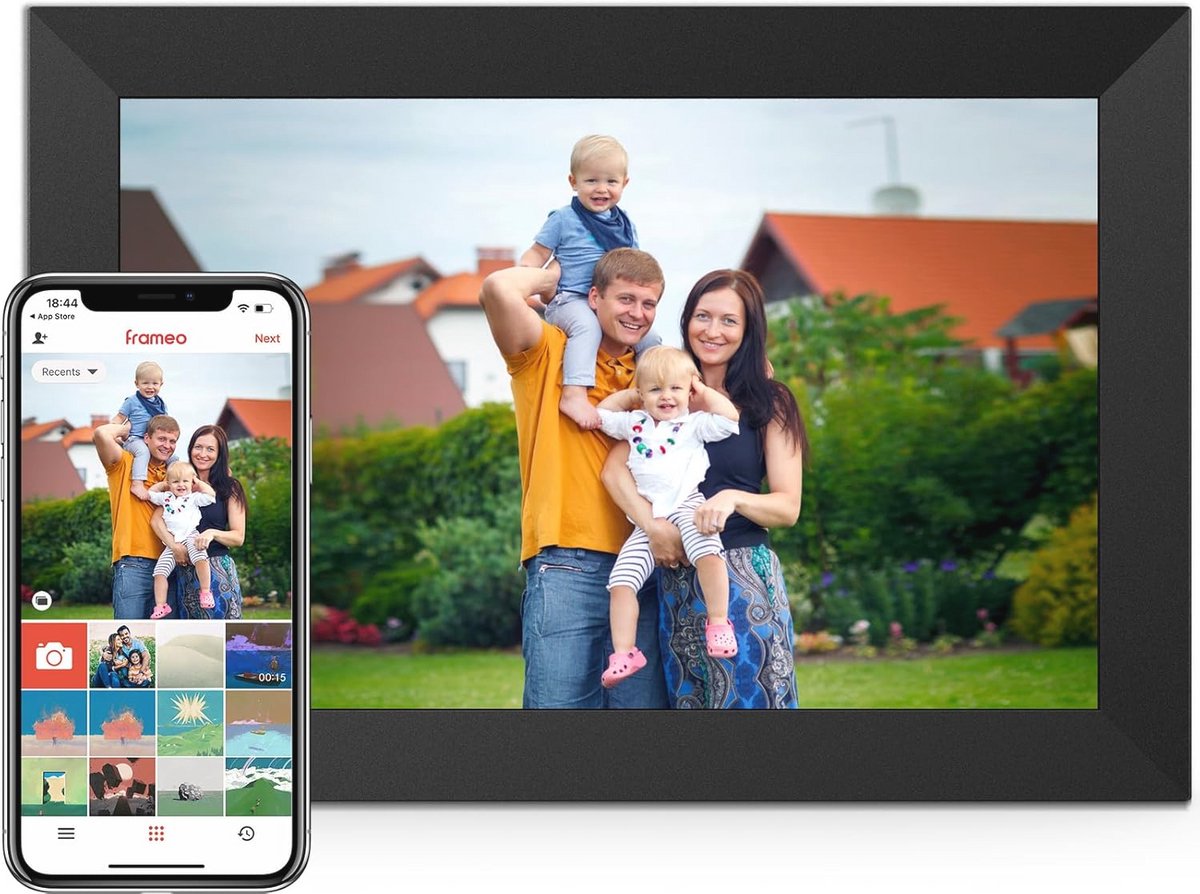 Digitale fotolijst 10,1 inch FHD IPS touchscreen met WiFi voor het delen van foto's op afstand
