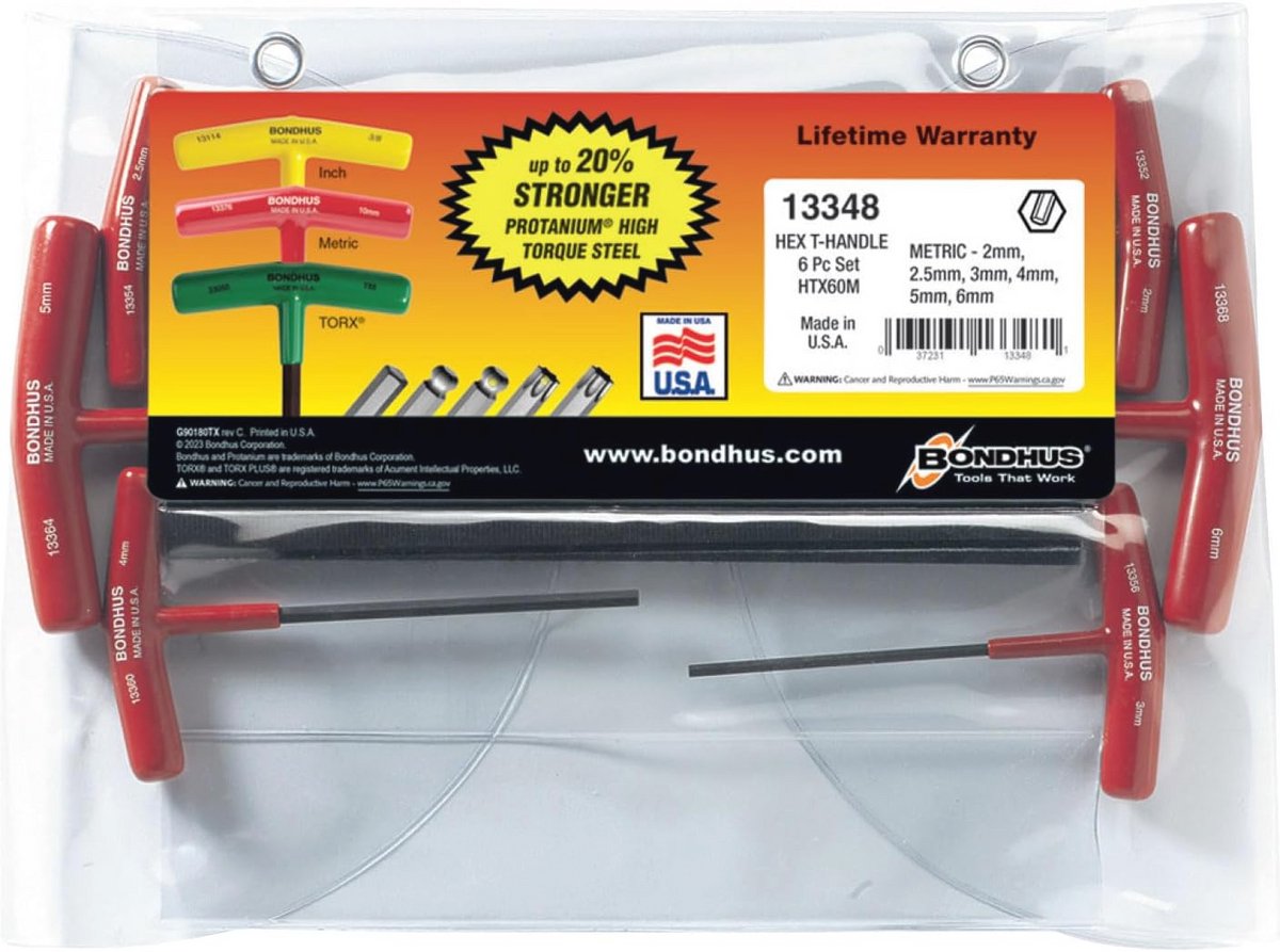 T-handvat Hex Tool Set 6 Stuks 2-6MM