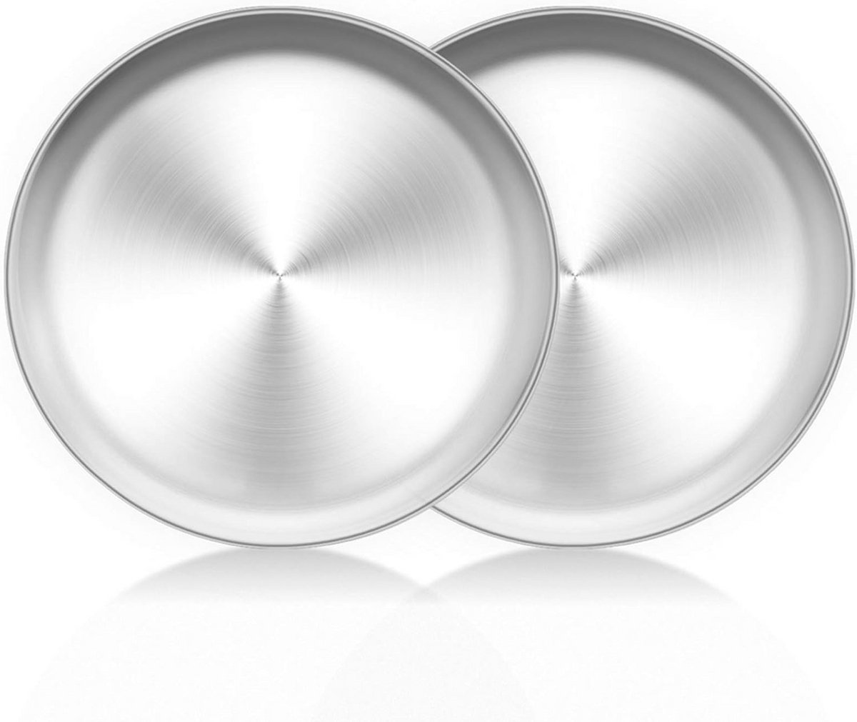 Ronde Pizzaplaat van Roestvrij Staal - 26 cm, Set van 2 - Perfect voor Oven Bakken en Gezond Koken