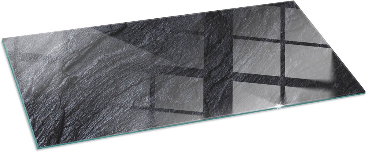 Tulup Kachel Vloerplaat - Steenoppervlaktetextuur Vloerplaat Voor Houtkachel - 125 cm x 50 cm - Zwart Vloerplaat Voor Kachel - Rechthoek Kachel Vloerplaat - Onderplaat Kachel - Plaat Voor Onder Houtkachel - Plaat Onder Houtkachel