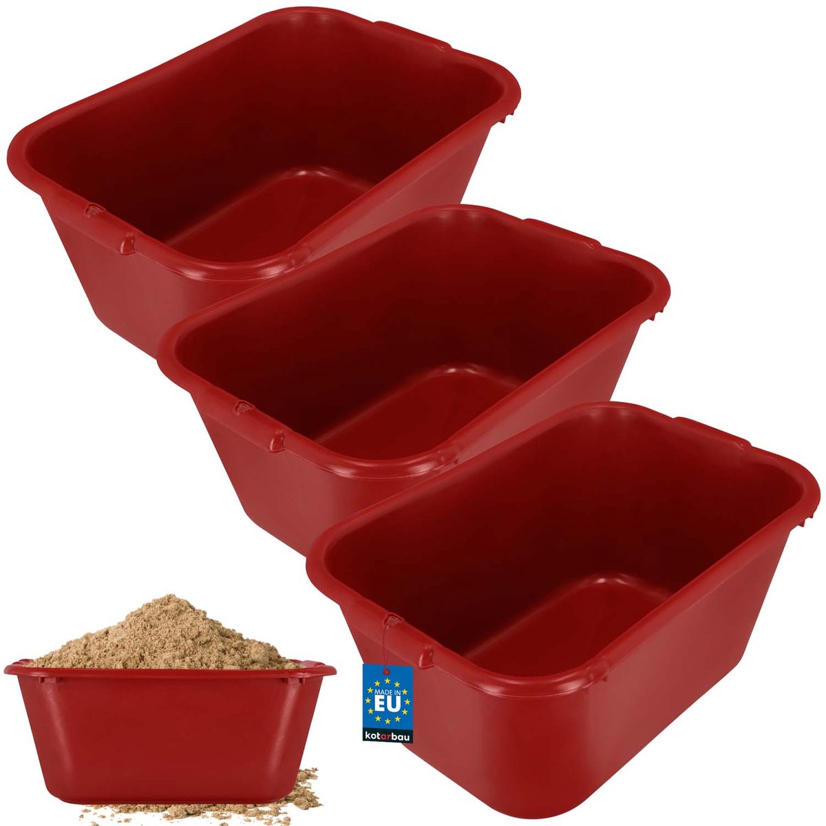Kotarbau - Bouwkuip - 55L - Rood - Set 3 Stuks