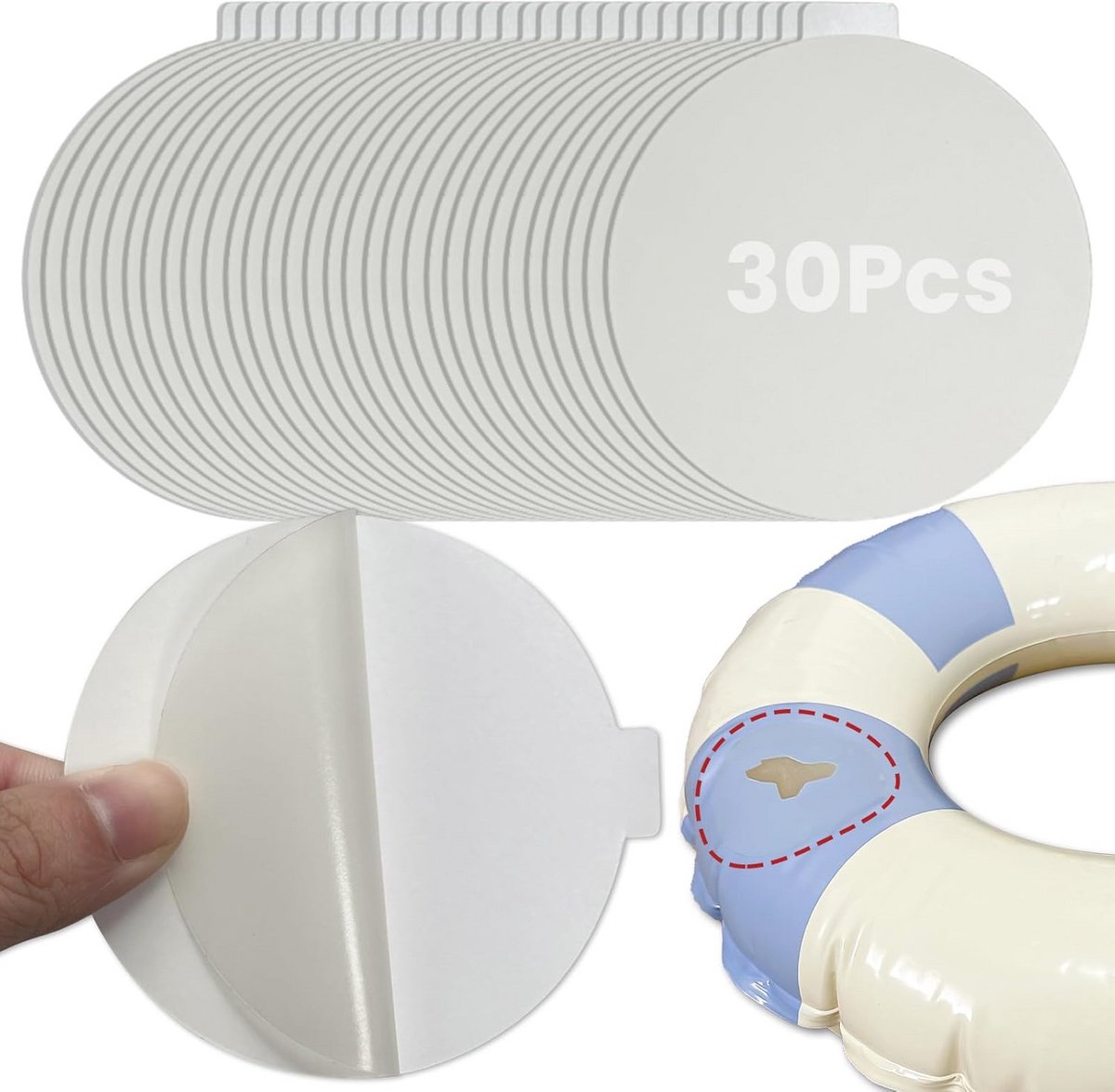 Opblaasbare Reparatieset 30 Stuks - Waterdicht 7,5 cm TPU Voor Zwembaden, Luchtmatrassen, Springkastele en Speelgoed