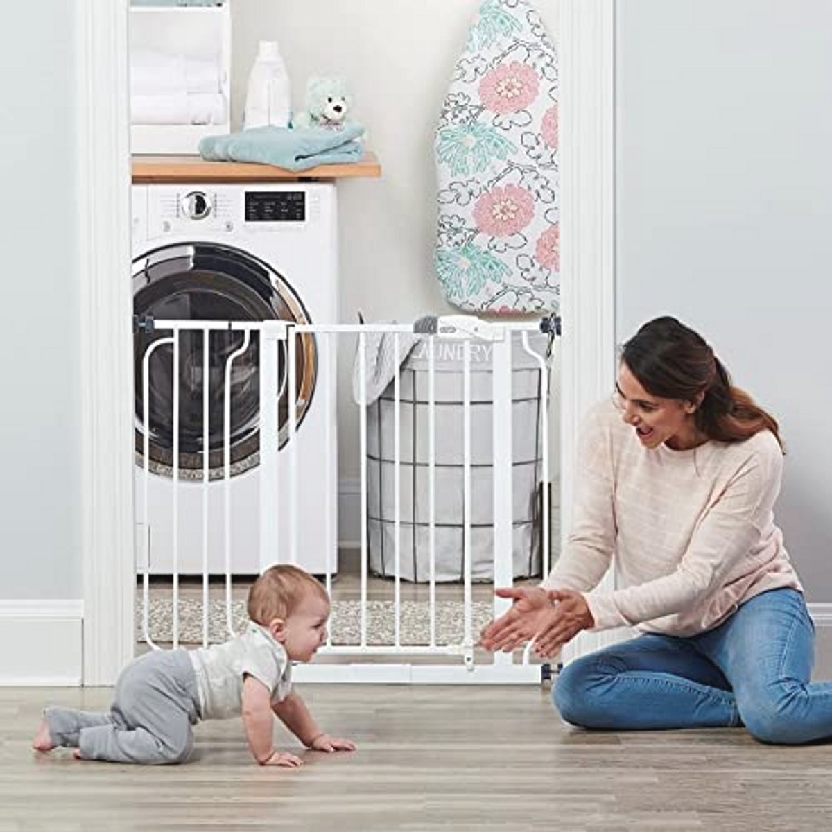 Verstelbaar Veiligheidshek voor Deuren en Trappen - Hoog 76 cm, Breedte 74-98 cm