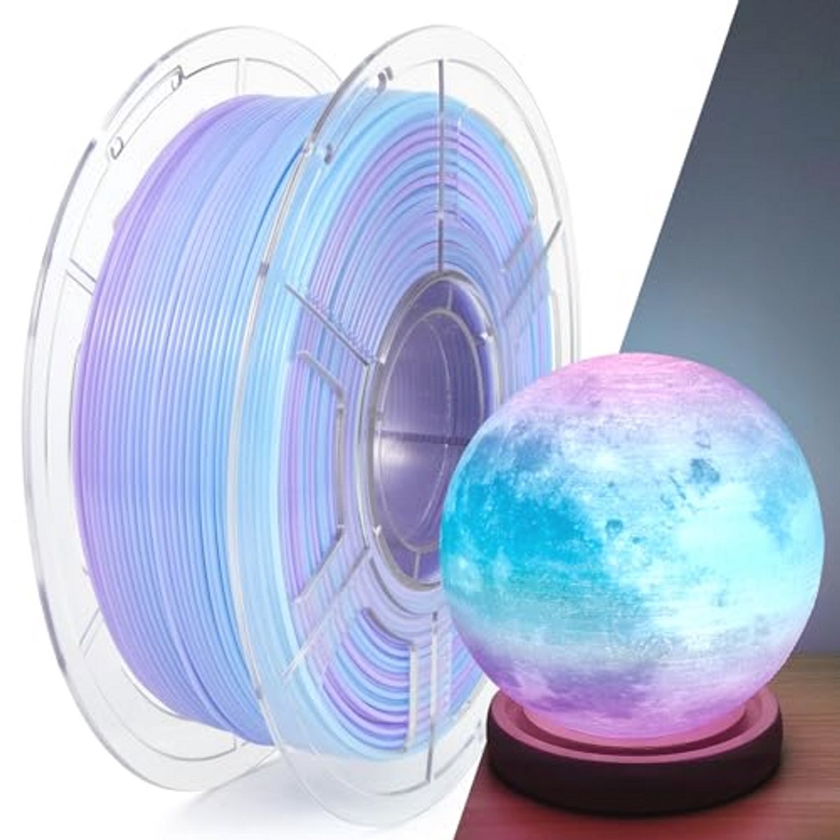 Doorschijnend Blauw Violet PETG Filament voor 3D-printers - 1.75 mm - 1 Kg - Hoge Snelheid
