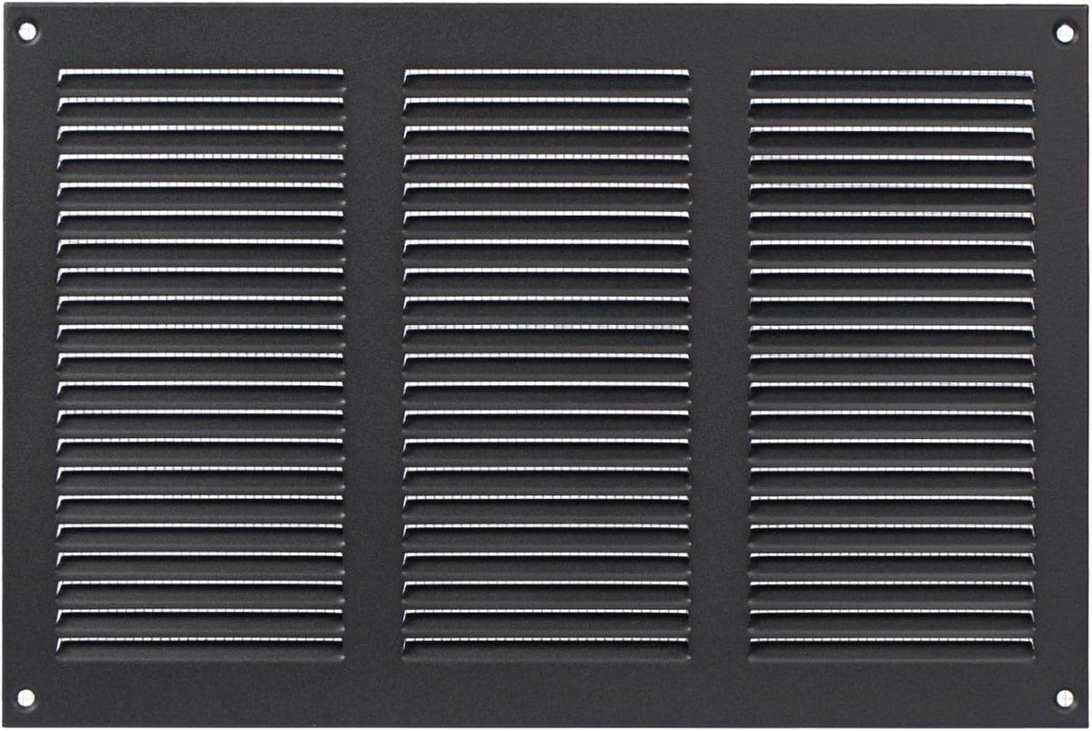 Luchtinlaatafdekking voor Plafond en Wand - Insectenbescherming, Antraciet, 30,5 x 20,3 cm