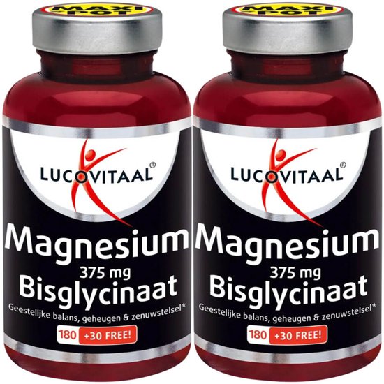 Lucovitaal Magnesium 375mg Bisglycinaat - 2 x 210 tabletten - Voordeelverpakking