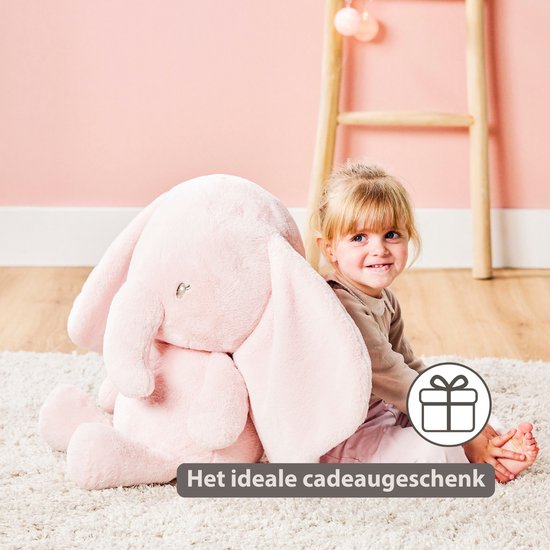 Nattou FanFan Maxi Knuffel Olifant - 60 cm - Zachte baby knuffel - Baby cadeau - Roze van Nattou — afbeelding 5