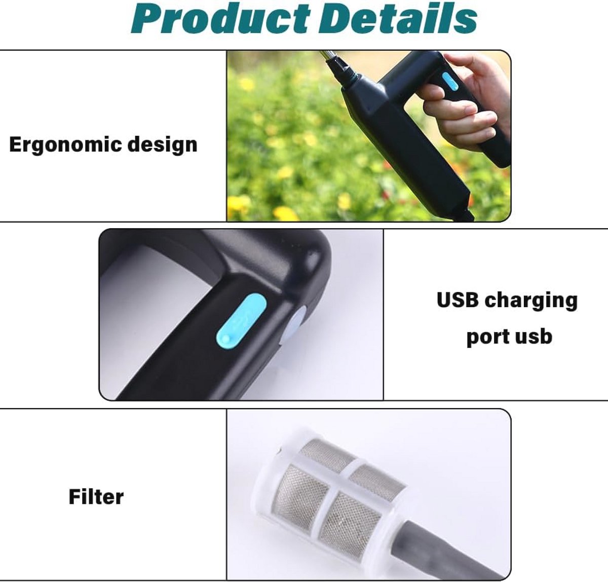 Elektrische Drukspuit met Telescoopstang en USB-Oplaadbaar