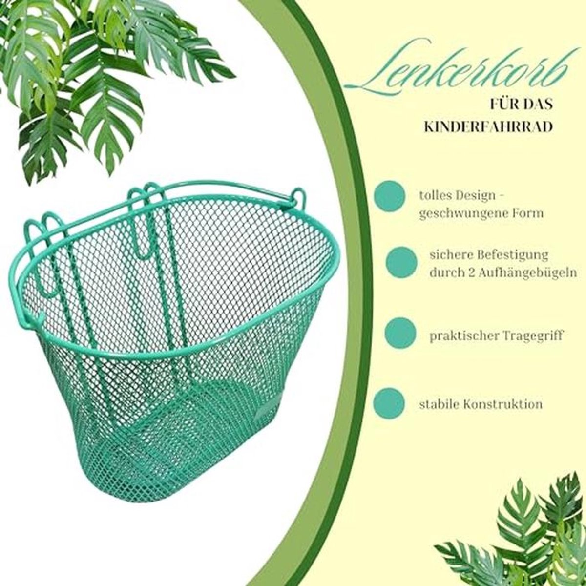Kinderfietsmand - Stuurmand voor Kinderen - Multikleurige en Duurzame Metaalmand (20 x 18 x 10 cm)
