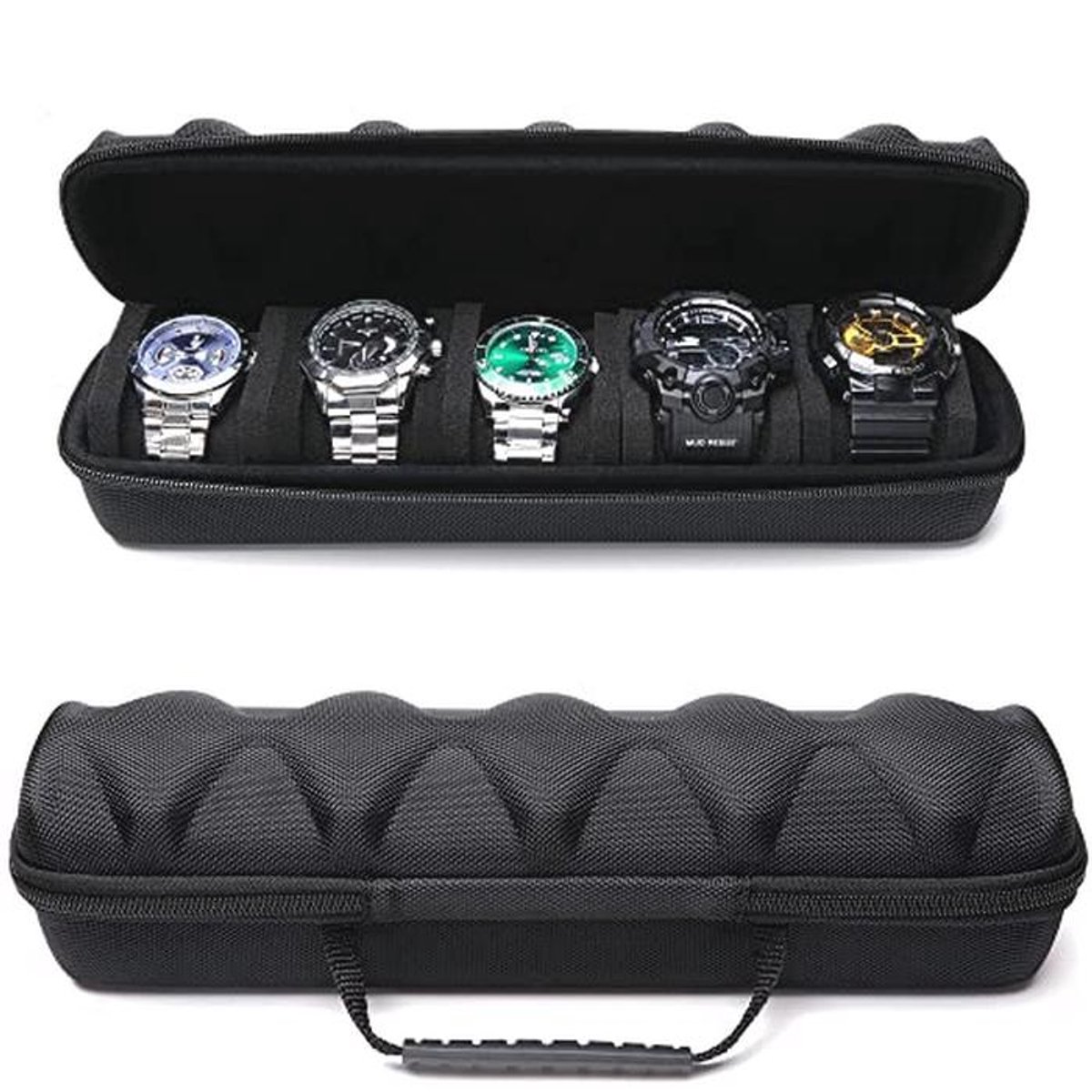 Herenhorloge reiskoffer met 5 slots - Draagbare opbergdoos voor horloges