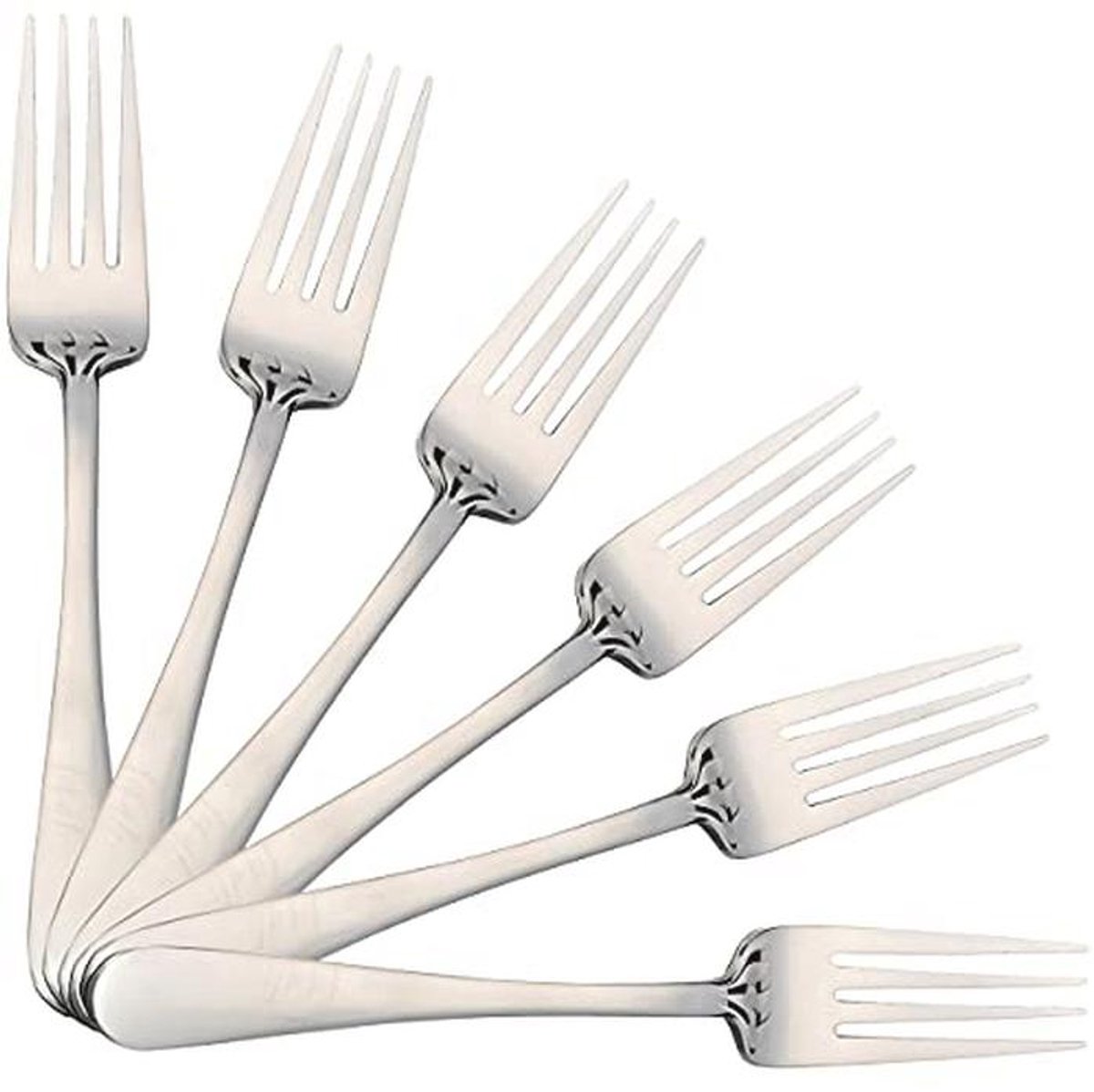 Set van 6 Tafelvorken - Hoogglans Roestvrij Staal 18/0 - Ideaal voor Steak en Dessert