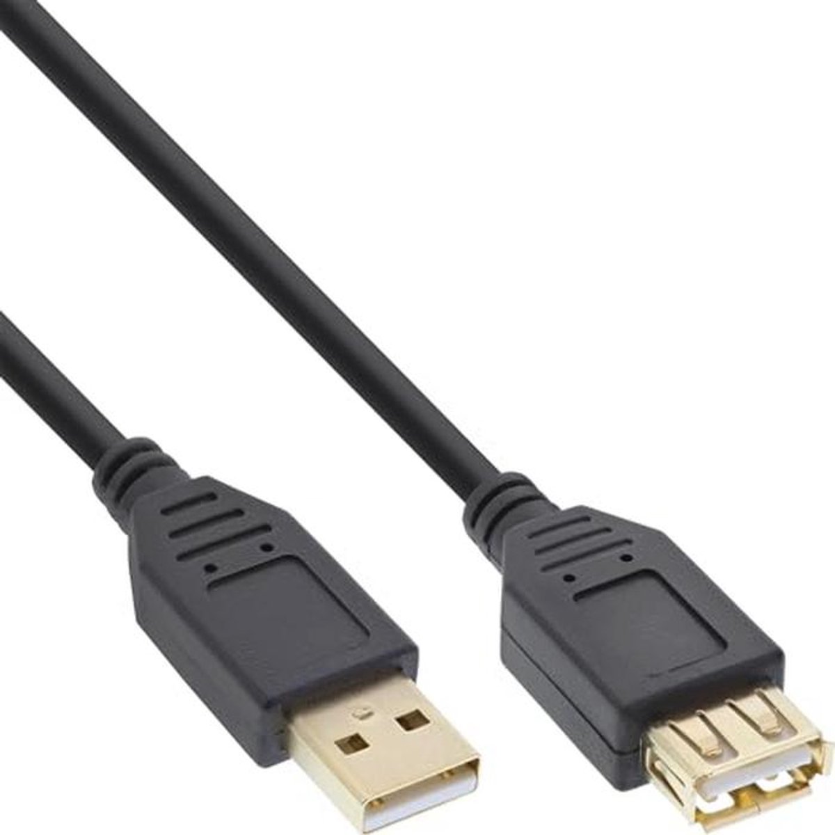 USB 2.0 Verlengkabel Type A - 3 Meter - Zwart met Gouden Contacten