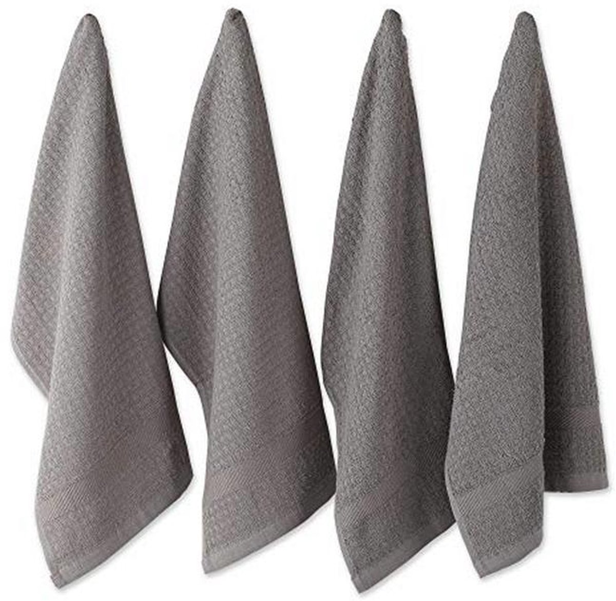 Theedoeken set van 4 - 100% katoen wafeldoek 38 cm x 66 cm grijs