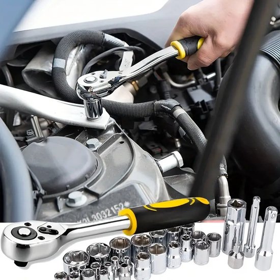 YAR Gereedschapskoffer 98-delig – Complete Toolbox – Gevulde Gereedschapsset – Handgereedschap – Schroevendraaierset – Ratel & Dopsleutelset – Koffer – Ideaal voor Klussen & Cadeau voor Mannen