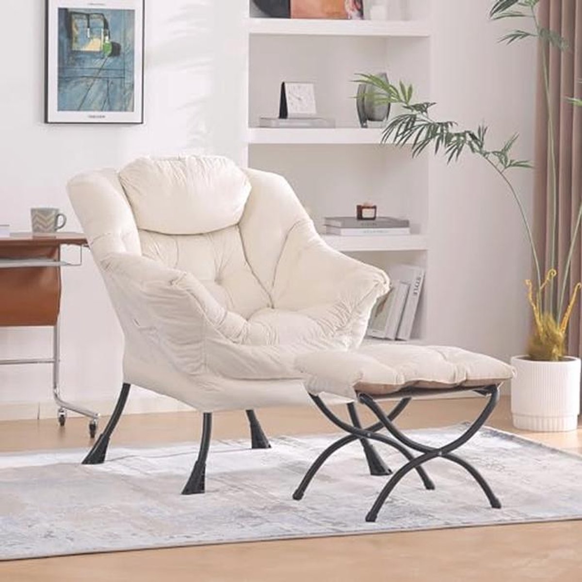 Comfortabele Fauteuil met Voetenbank voor Woonkamer en Slaapkamer - Ergonomisch Ontwerp