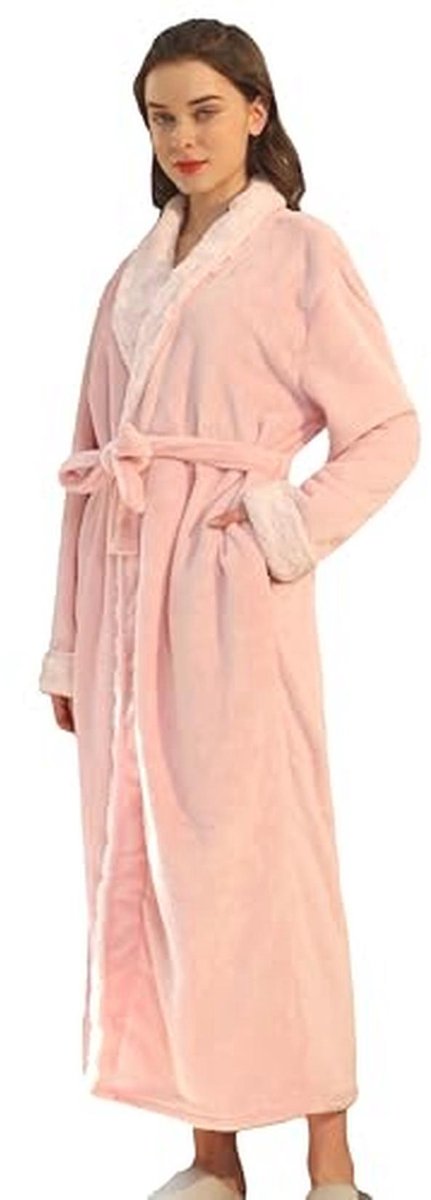 Zachte Fleece Badjas Dames en Heren - Lange Pluche Ochtendjas voor Koppels in Grote Maten
