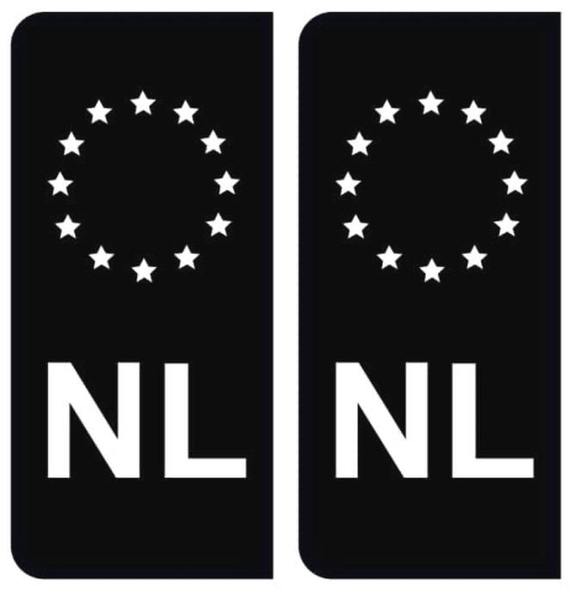 Stickers voor auto nummerplaten - Landen, laag, EU, zwart