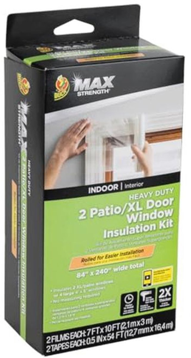Rolled Raamisolatieset voor XL Ramen en Terrasdeuren - 2-Pack, 84" x 120"