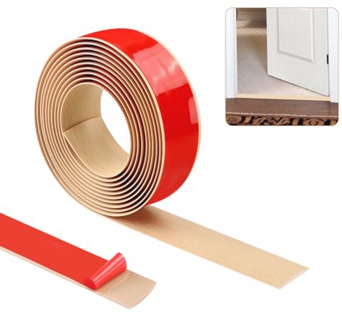 Overgangslijst 400 cm x 5 cm - Zelfklevend Vinyl Vloerprofiel voor Laminaatvloeren