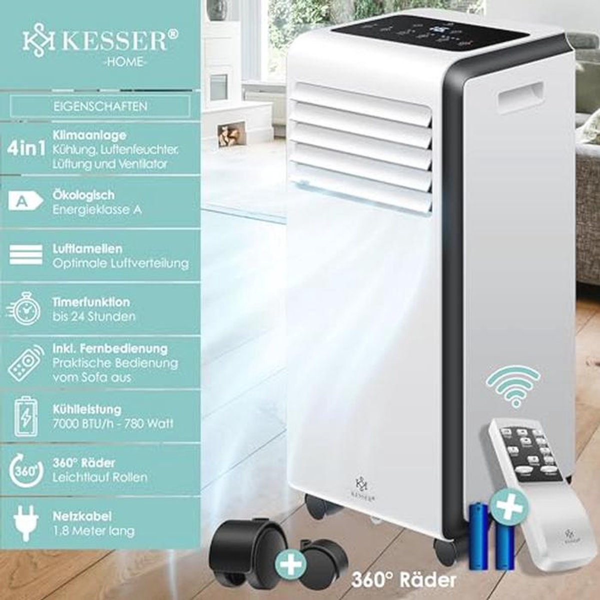 Mobiele 4-in-1 Airconditioning met (EAN: 9101010084972) - afbeelding 3