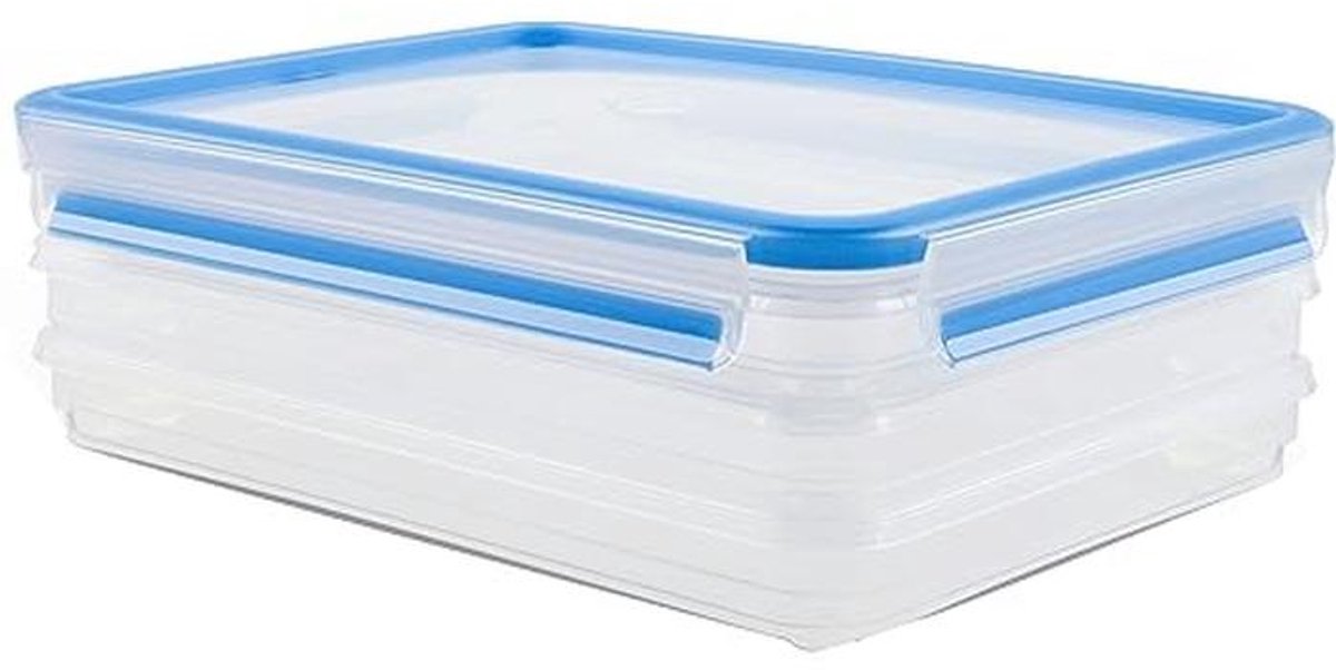 Clip & Close Vleeswaren Bewaarsysteem - 1 Liter, Transparant/Bruin - 3-delig