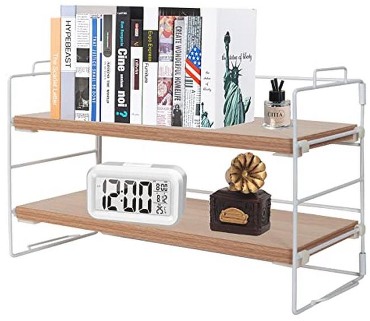 Multifunctionele Bureauplank Organizer met Houten Plank