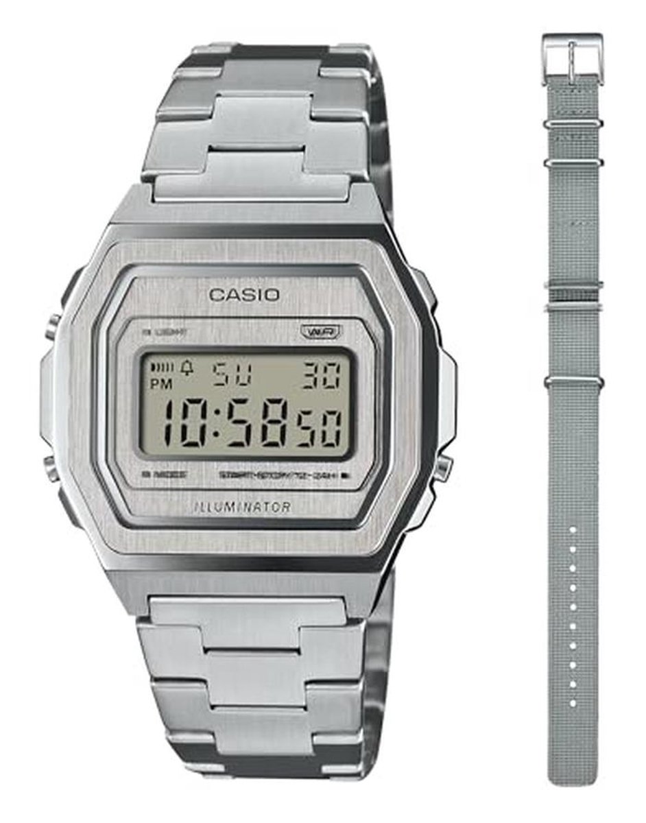 Dames digitaal quartz horloge met roestvrij stalen band en verwisselbare banden