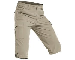 Waterdichte 3/4-broek voor heren - Sneldrogende korte cargobroek voor outdoor en trekking - Ademend en elastisch - Grijs-groen - Maat 50