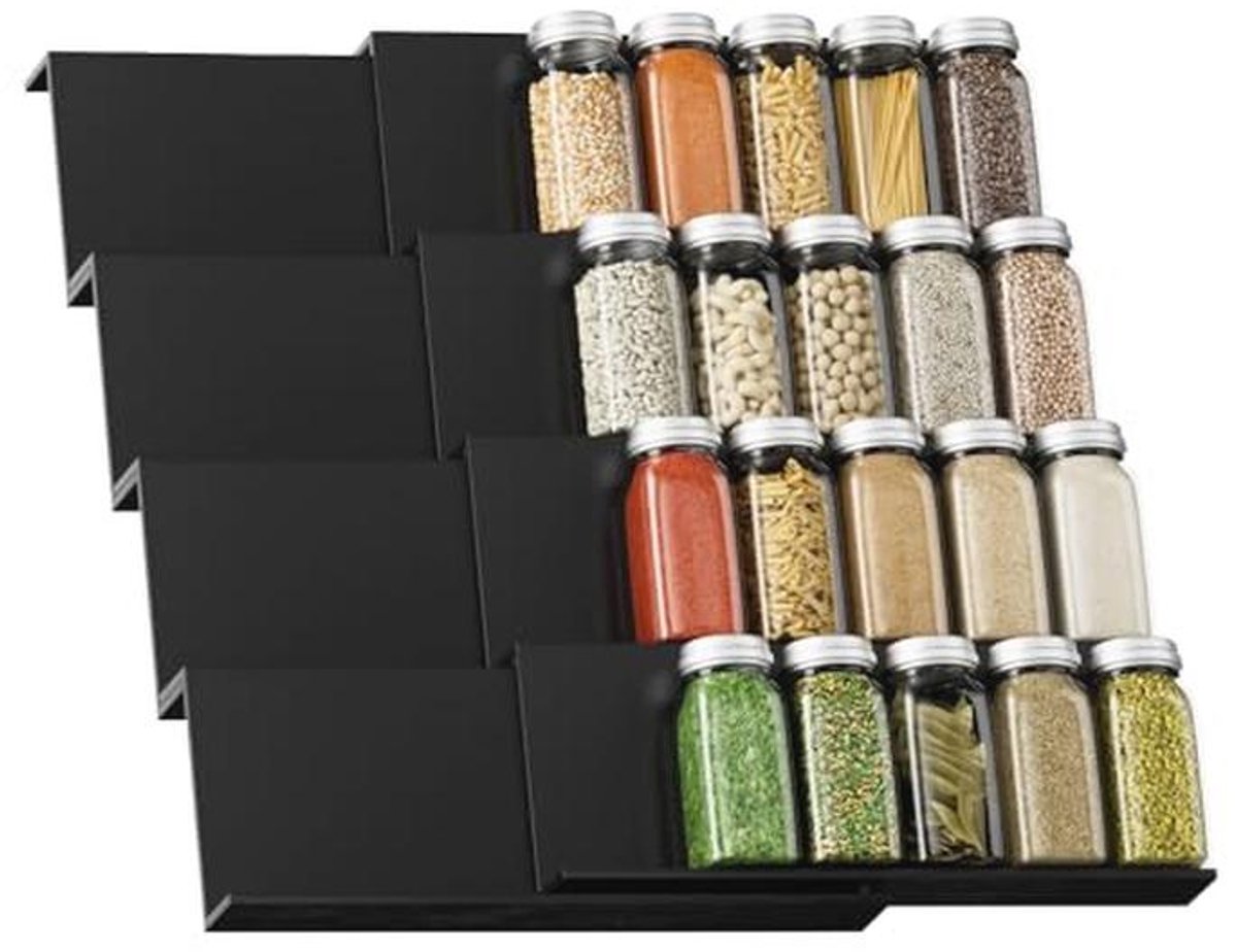 Set van 8 Uittrekbare Kruidenrekken voor Lade – Keuken Organizer voor Kruiden