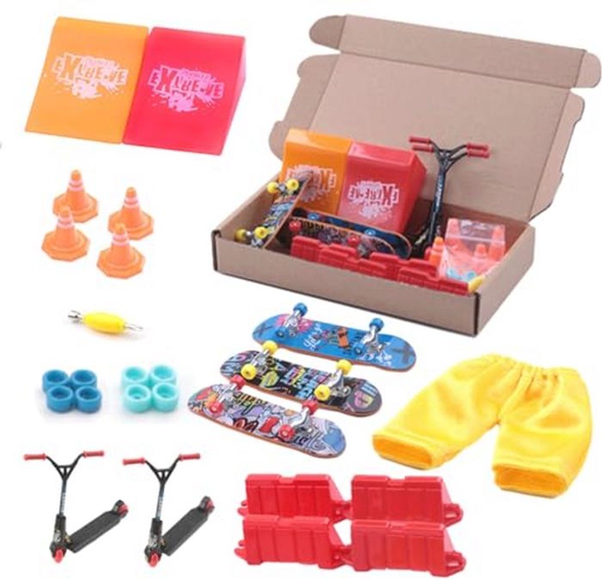 Vingerskateboard Ramp Set Mini Skate Tech Deck Hellingset voor Kinderen Multicolor